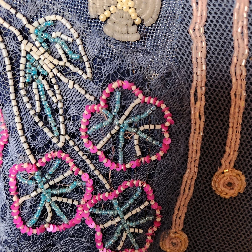 💎 DANIEL K Embellished Denim Jacket Sequins L 🎨 - Picture 5 of 8